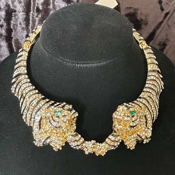 Natasha Couture Jewelry - Natasha Crystal & Gold Tiger Necklace